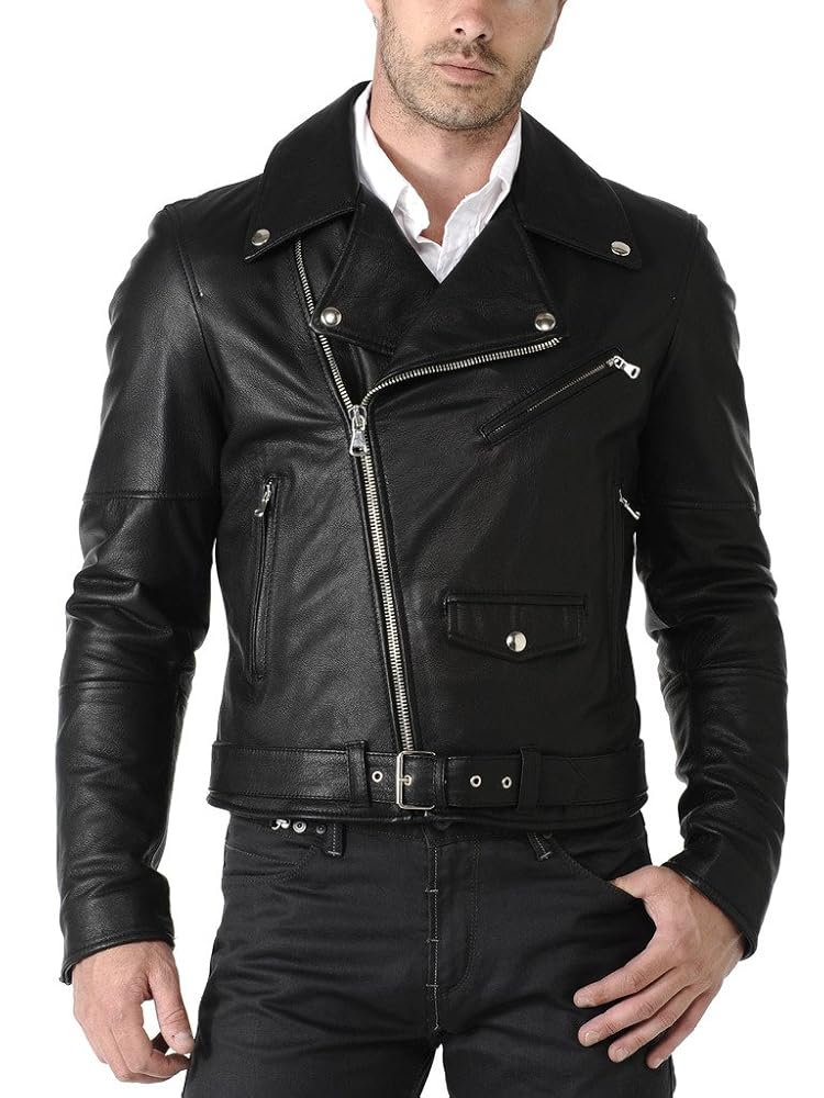 ジャケット・アウター LIDNM DOUBLE CLOTH MOTORCYCLE COAT BIANGOD.US.STORE Men's PU Leather Jacket，Causal Faux